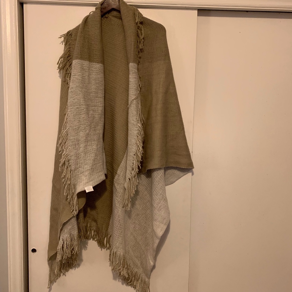 Cozy color block shaw/wrap
